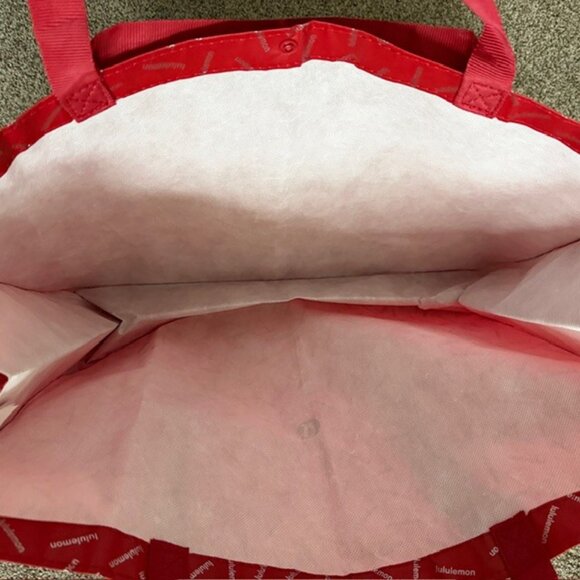 LULULEMON Extra Large Red Reusable Shopping Tote Bag XL - Picture 8 of 11